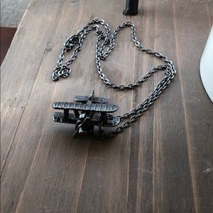 Airplane charm necklace